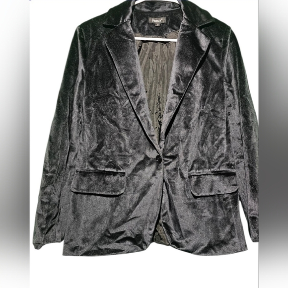 Hancy Dark Gray EUC Velvet Blazer Size Large PTP 20 - Picture 1 of 2